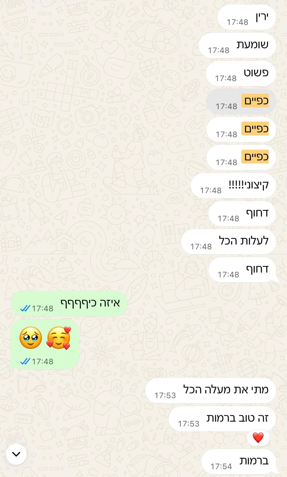 הודעות וואטסאפ: זה טוב ברמות